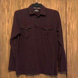 Outdoor Life Men's Dark Burgundy Pullover Button Shirt